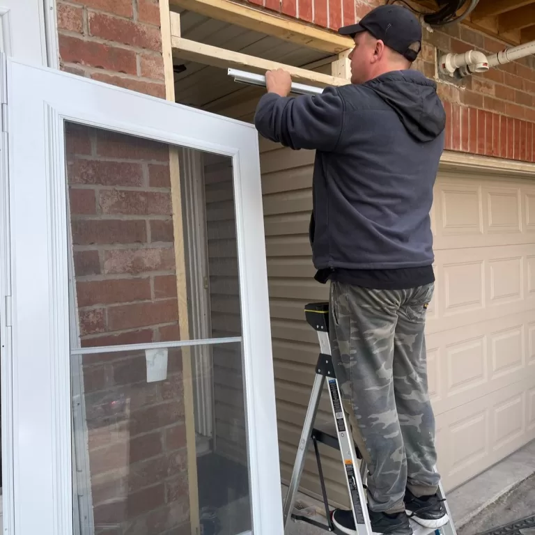 Door installation service completed by technician
